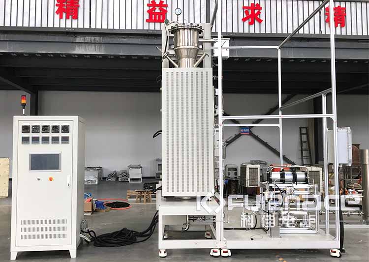 Actual photo of vertical tube furnace synthesis gas pyrolysis system