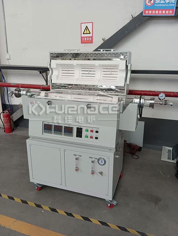 Customized 1200 degree rotating tube furnace actual photo