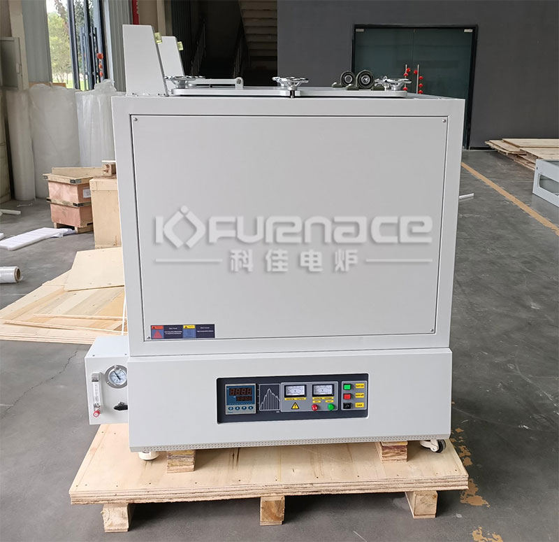 Actual photo of 1600 degree upward opening atmosphere furnace Actual photo of 1600 degree upward opening atmosphere furnace