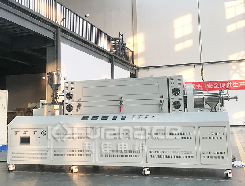 Actual photo of KJ-T1000-L150CK3W inclined rotary tube furnace Actual photo of KJ-T1000-L150CK3W inclined rotary tube furnace