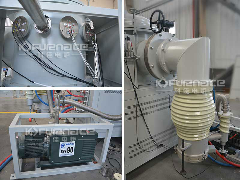 Real time photo of multi heating chamber vertical fiber furnace vacuum sintering furnace