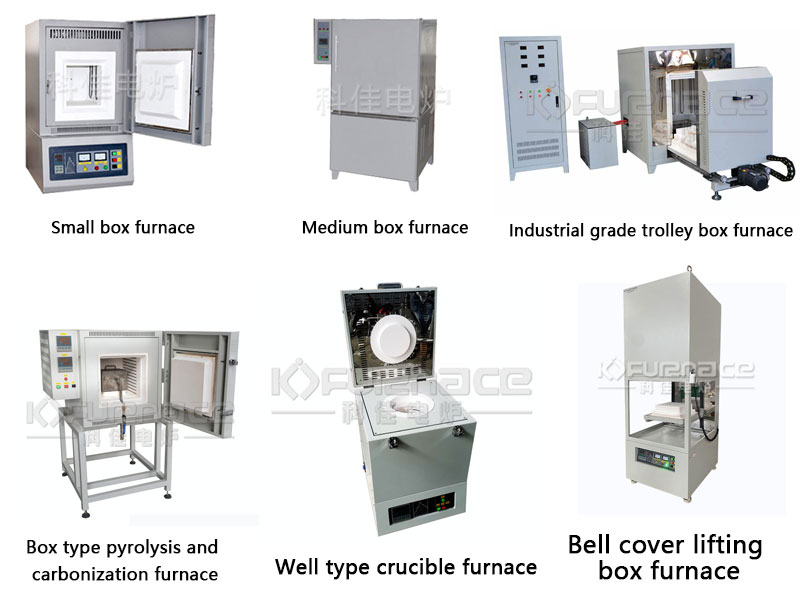 Classification of box type electric furnaces (click on the image to view more box type furnaces)