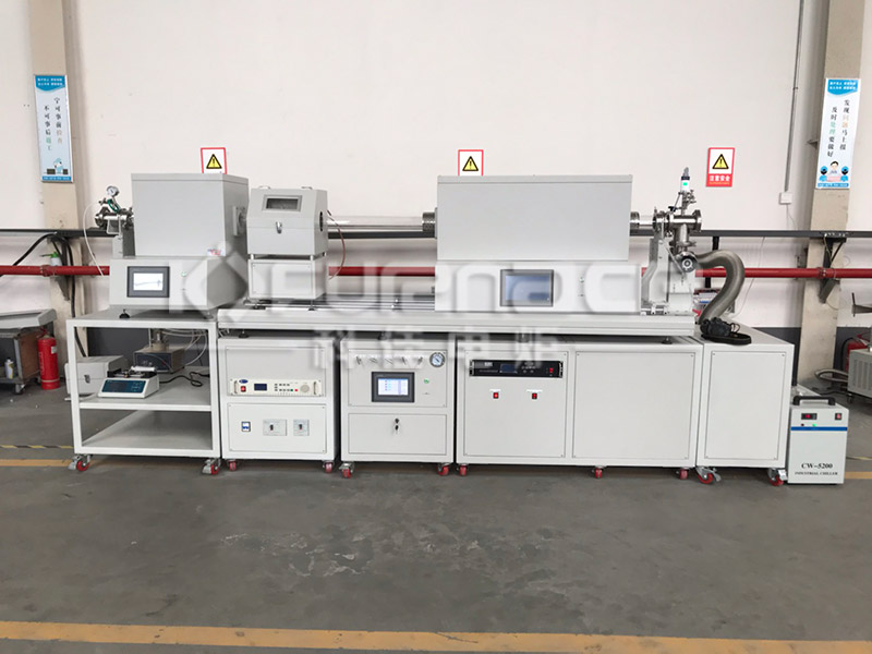 1600C Max Three-Zones PECVD Tube Furnace (80 mm OD) with Pre-Heater and Sliding Rail