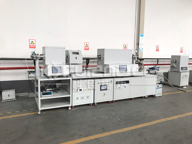 1600C Max Three-Zones PECVD Tube Furnace (80 mm OD) with Pre-Heater and Sliding Rail