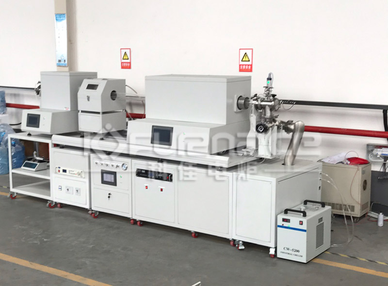 1600C Max Three-Zones PECVD Tube Furnace (80 mm OD) with Pre-Heater and Sliding Rail